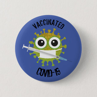 Vaccinated COVID-19 6 Cm Round Badge Button
