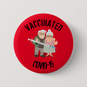 Vaccinated COVID-19 6 Cm Round Badge Button