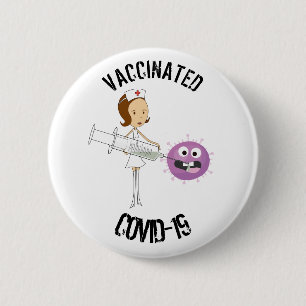 Vaccinated COVID-19 6 Cm Round Badge Button