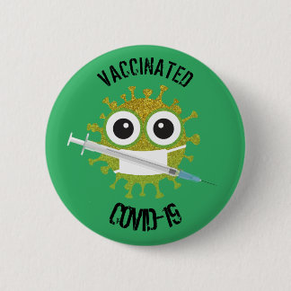 Vaccinated COVID-19 6 Cm Round Badge Button