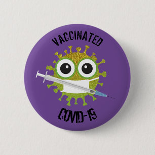 Vaccinated COVID-19 Button