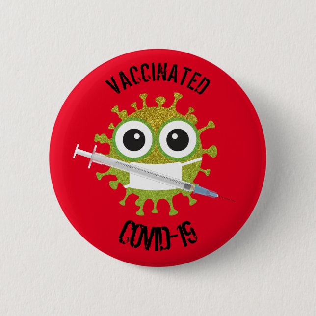 Vaccinated COVID-19 Button (Front)