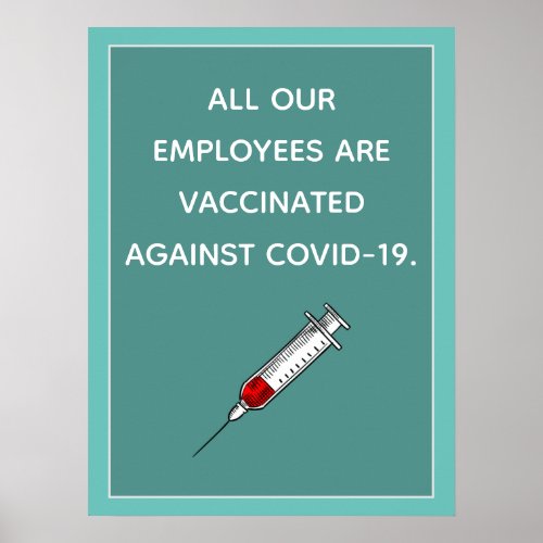 Vaccinated Employees Simple Classic Announcement   Poster