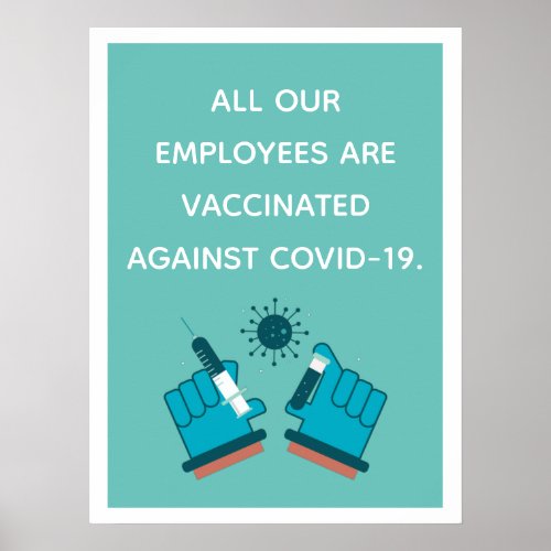 Vaccinated Employees Simple Classic Public Health Poster