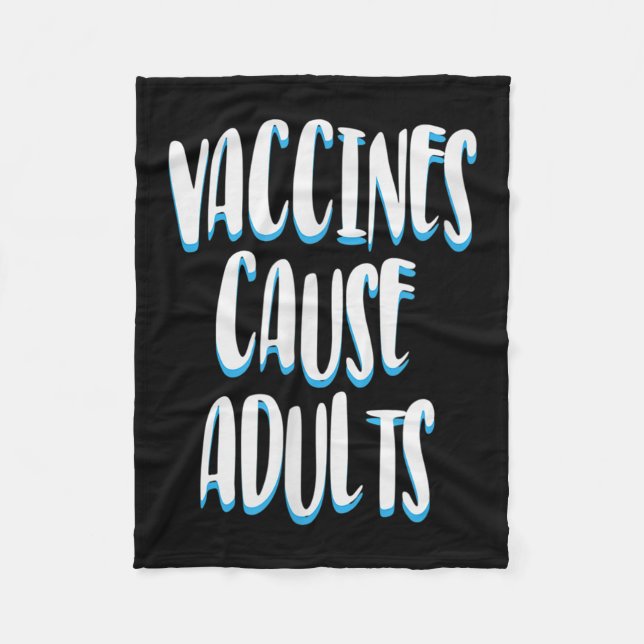 Vaccinated Funny Humor Graphic Adults Joke Quote  Fleece Blanket (Front)