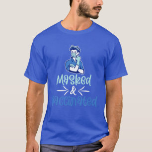 Vaccinated Funny Humor T Graphic Vaccinated Masked T-Shirt