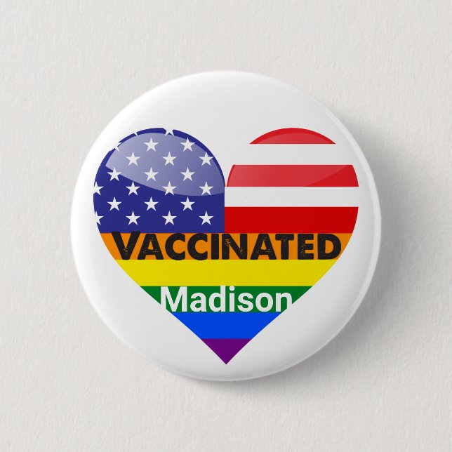 Vaccinated Heart Button (Front)