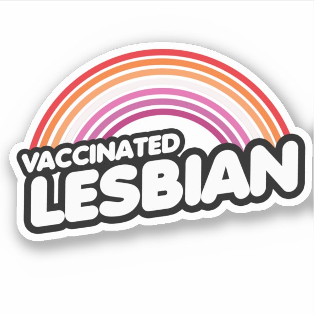 VACCINATED LESBIAN STICKER (Front)
