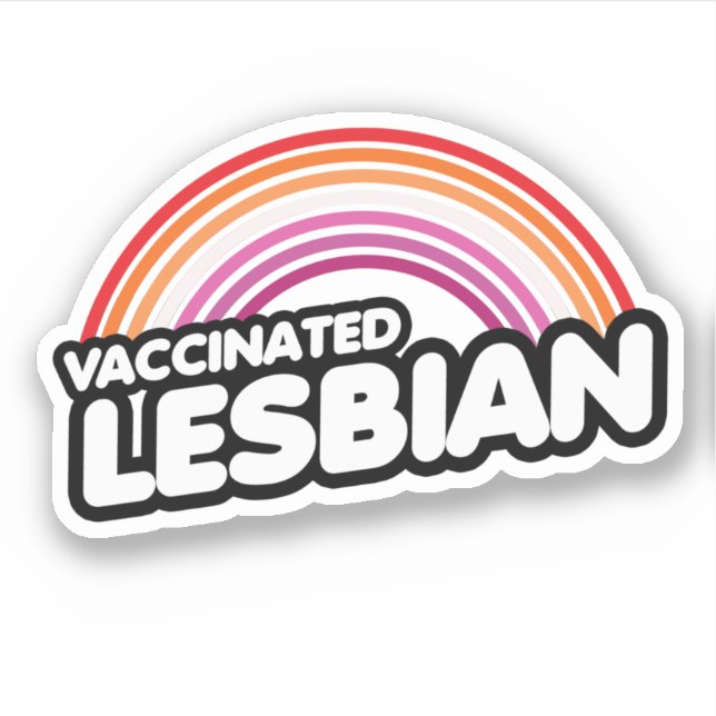 VACCINATED LESBIAN STICKER (Front)