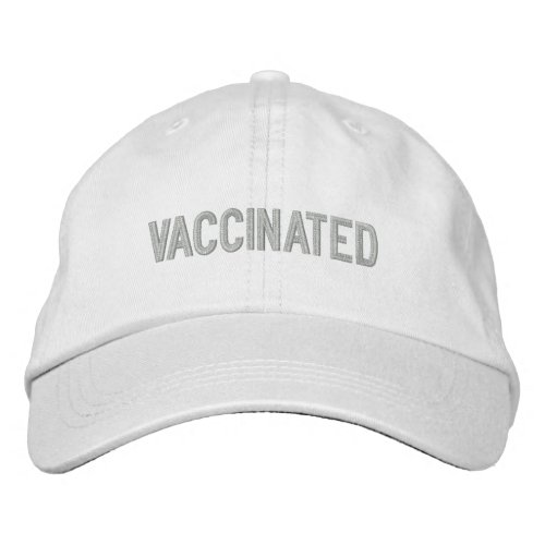 Vaccinated light gray custom text minimalist embroidered baseball cap