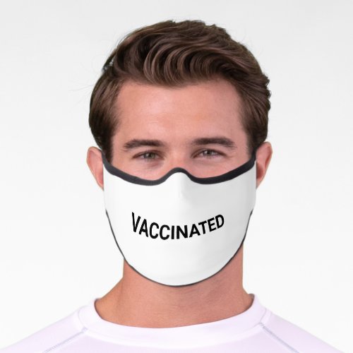 Vaccinated modern black white premium face mask