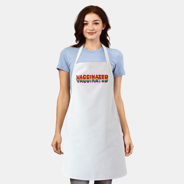 Vaccinated pride lgbt gay queer retro rainbow apron (Worn)
