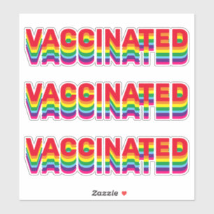 Vaccinated pride lgbt gay rainbow colors retro sticker