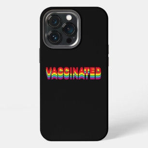 Vaccinated pride lgbt gay rainbow retro black iPhone 13 pro case