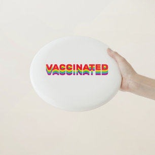 Vaccinated pride lgbt gay rainbow retro colors Wham-O frisbee
