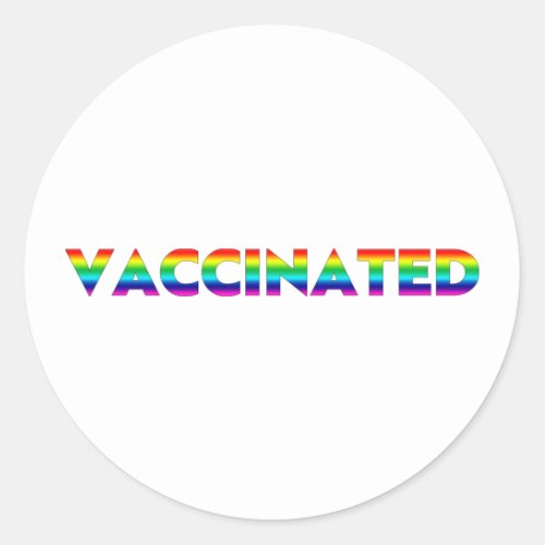 Vaccinated pride lgbt lgbtq gay rainbow colors classic round sticker
