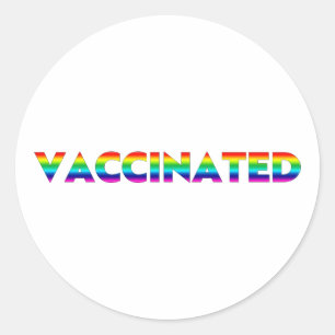 Vaccinated pride lgbt lgbtq gay rainbow colors classic round sticker