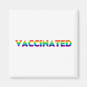 Vaccinated pride lgbt lgbtq gay rainbow colors magnet