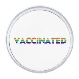 Vaccinated pride lgbt lgbtq gay rainbow colors silver finish lapel pin