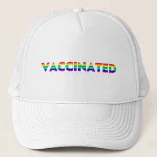 Vaccinated, Pride lgbt lgbtq gay rainbow colors Trucker Hat