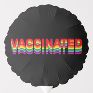 Vaccinated pride lgbt rainbow retro colors black balloon