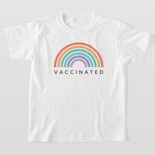 Vaccinated Rainbow | Covid Coronavirus Vaccine T-Shirt (Laydown)