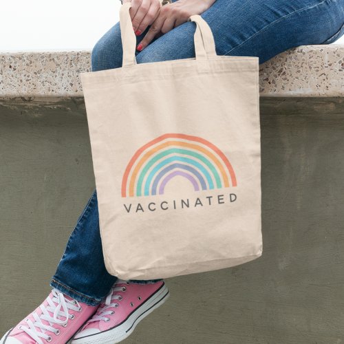 Vaccinated Rainbow  Covid Coronavirus Vaccine Tote Bag