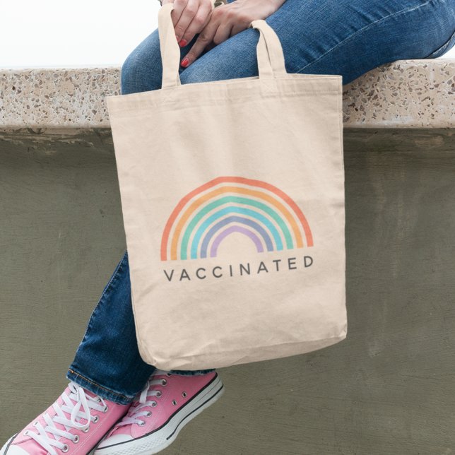 Vaccinated Rainbow | Covid Coronavirus Vaccine Tote Bag (Creator Uploaded)