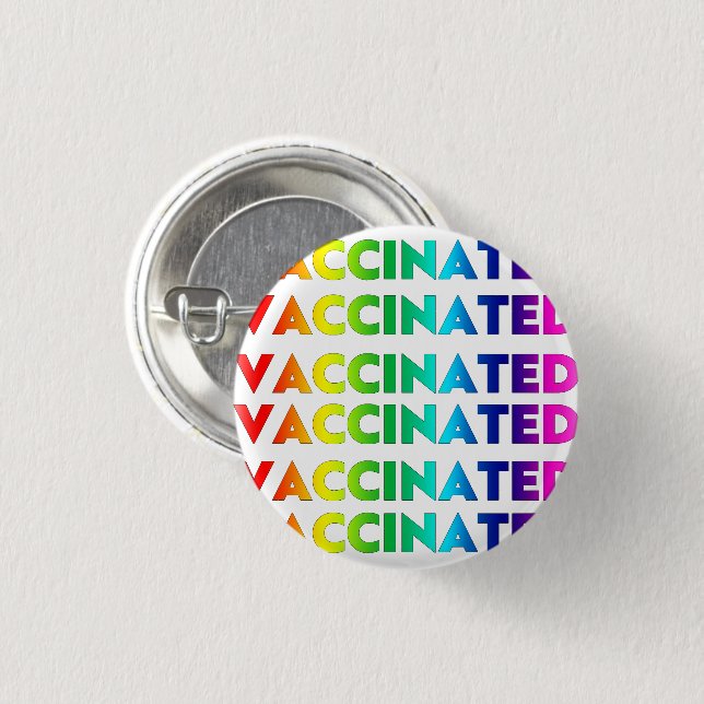 Vaccinated rainbow pride lgbt lgbtq gay pattern button (Front & Back)
