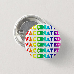Vaccinated rainbow pride lgbt lgbtq gay pattern button