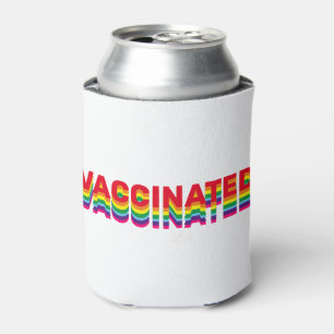 Vaccinated rainbow retro colors pride lgbt gay can cooler