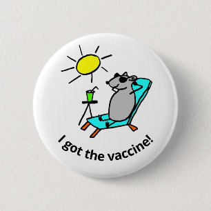 Vaccinated Rat on Vacation Button