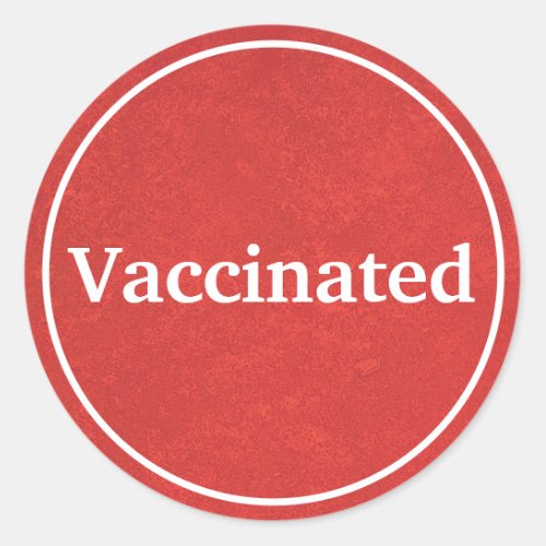 Vaccinated Red Classic Round Sticker
