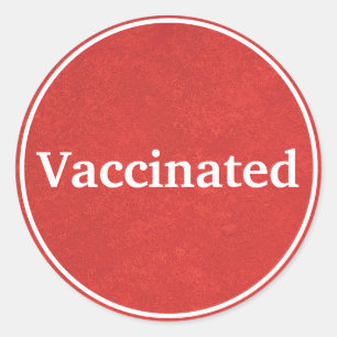 Vaccinated (Red) Classic Round Sticker