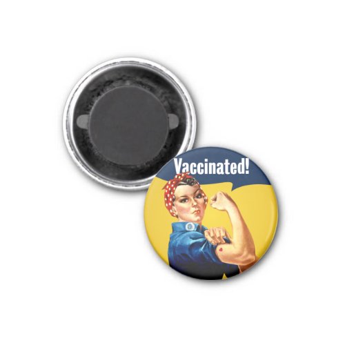 Vaccinated Rosie the Riveter Magnet w heart
