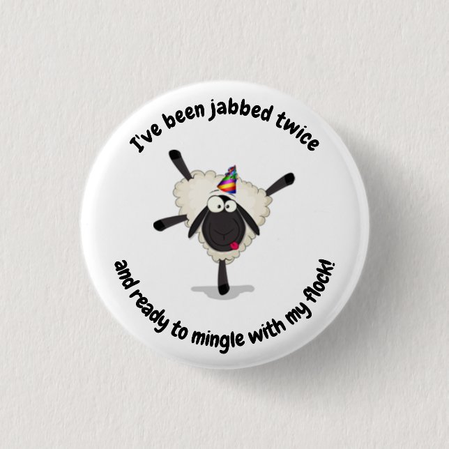 Vaccinated Sheep Badge Button (Front)