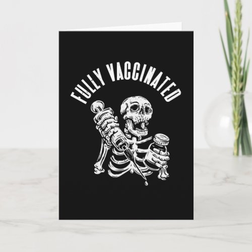 Vaccinated Skull Vaccination Syringe Vaccinate Card
