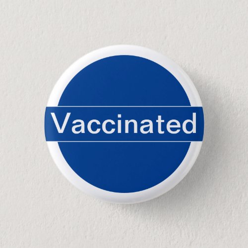 Vaccinated White And blue Button