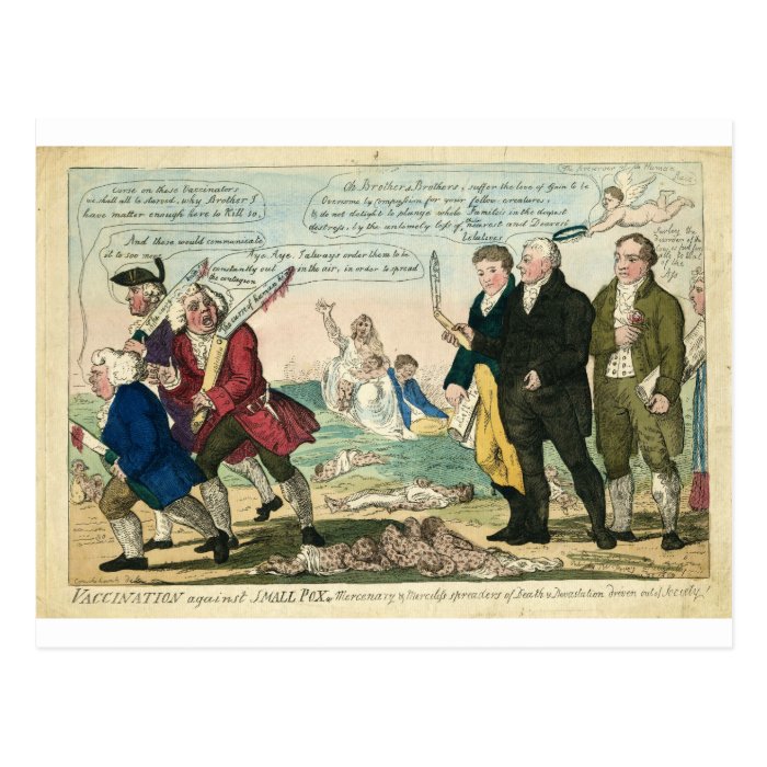 Vaccination Against Smallpox Political Cartoon Postcards