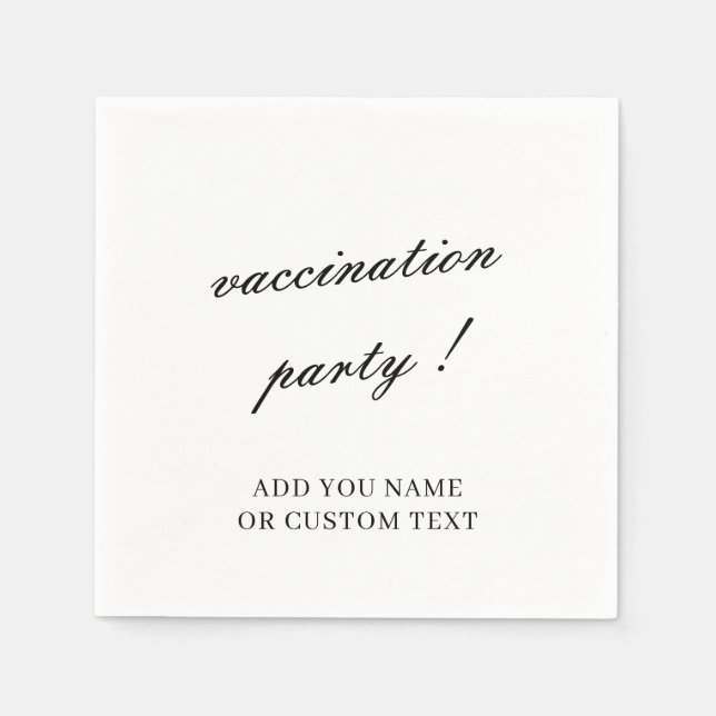 Vaccination Celebration Minimalist Design Napkins (Front)