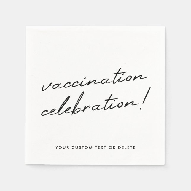 Vaccination Celebration | Minimalist White Party Napkins (Front)