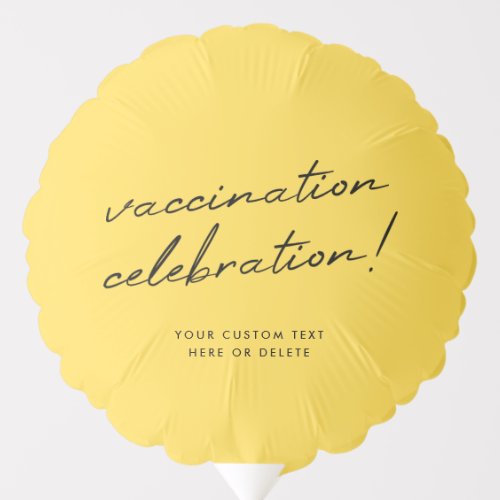 Vaccination Celebration  Modern Yellow Party Balloon