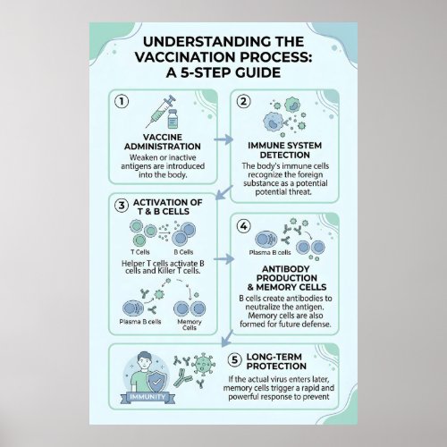 Vaccination Process Explained: A 5-Step Immunity Poster