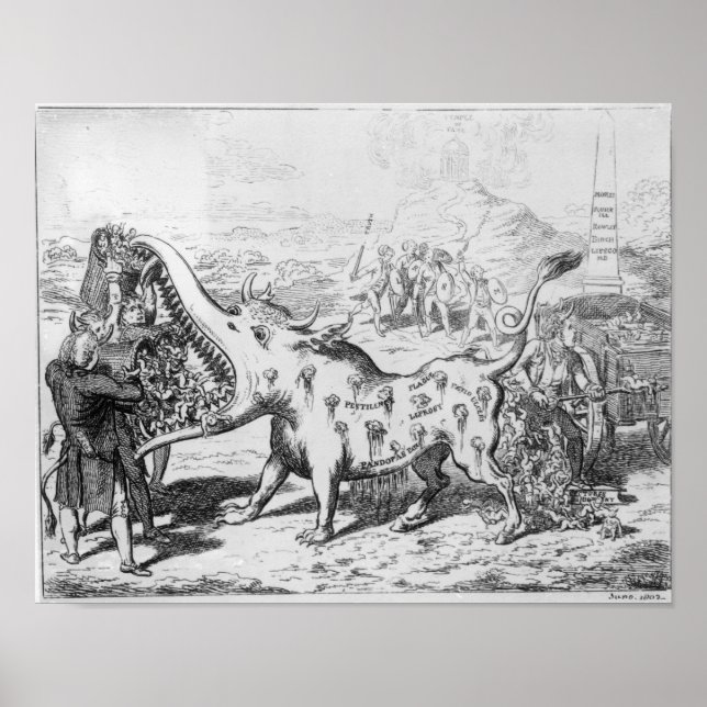 Vaccination, published by J.L.Stuart, 1802 Poster (Front)