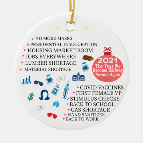 vaccine Christmas 2021 a Year to Remember Ceramic Ornament