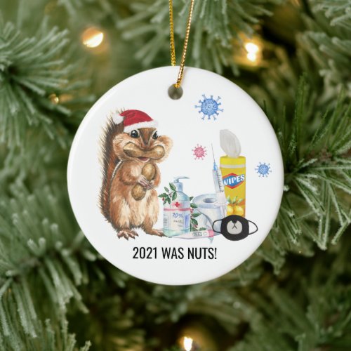 Vaccine Christmas  Funny 2021 Commemorative Ceramic Ornament