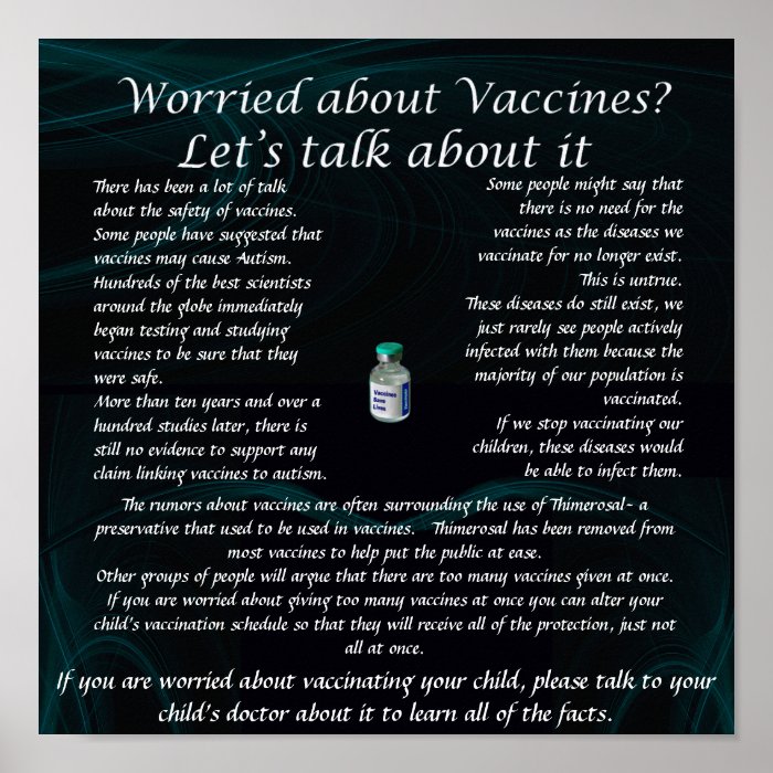 Vaccine concern poster for clinics