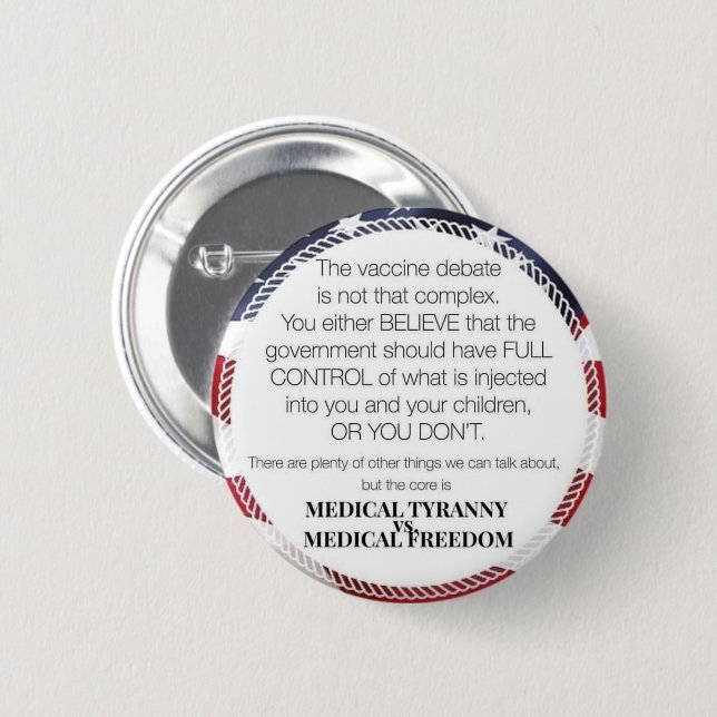 Vaccine debate button (Front & Back)