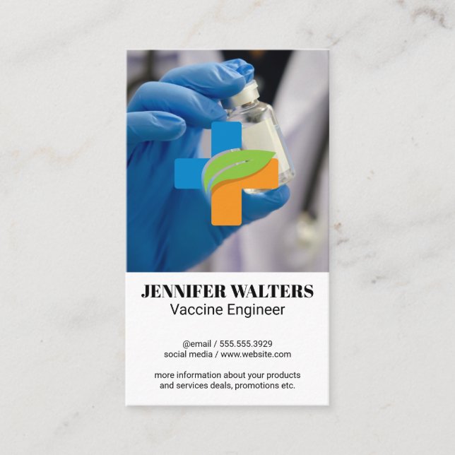 Vaccine | Medicine Healthcare Logo Business Card (Front)