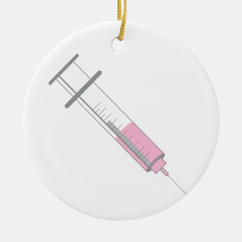 Vaccine Needle Ceramic Ornament